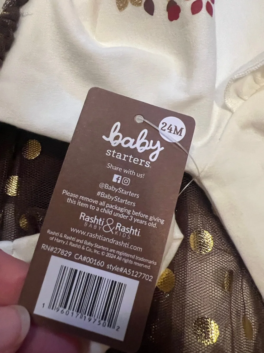 NEW Baby Starters “Thankful” 3pc Thanksgiving Outfit